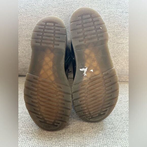 Doc Martens Kids Patent Leather Black Combat Boots Size 3 - Picture 9 of 11